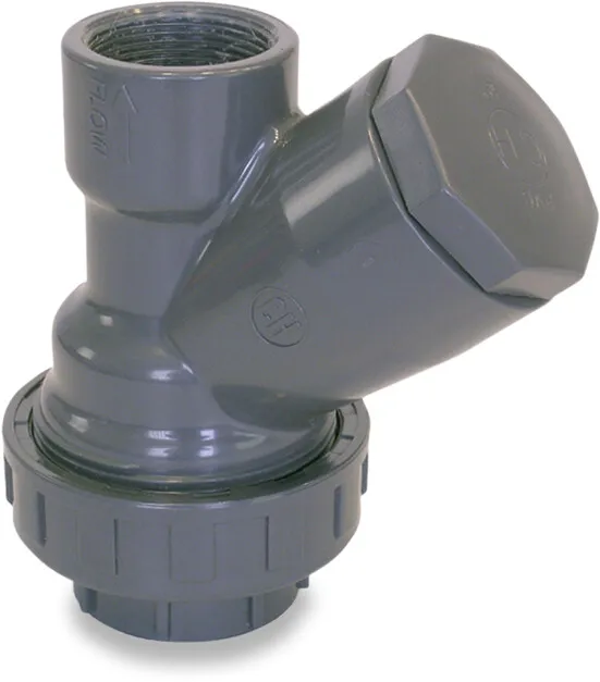 Clapet anti-retour PVC-U 2" filetage femelle 10bar DN50 gris