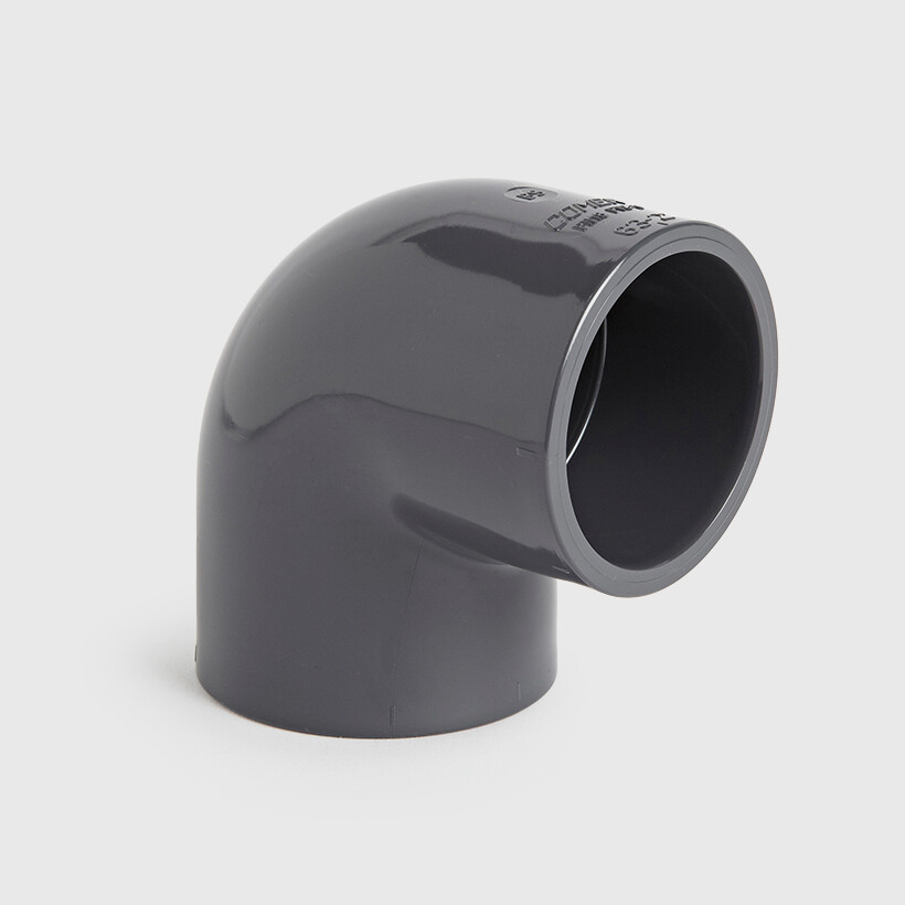 VDL Elbow 90° PVC-U 10 mm glue socket 16bar grey