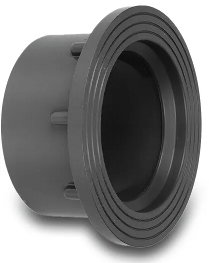 VDL Stub flange PVC-U 200 mm glue socket grey