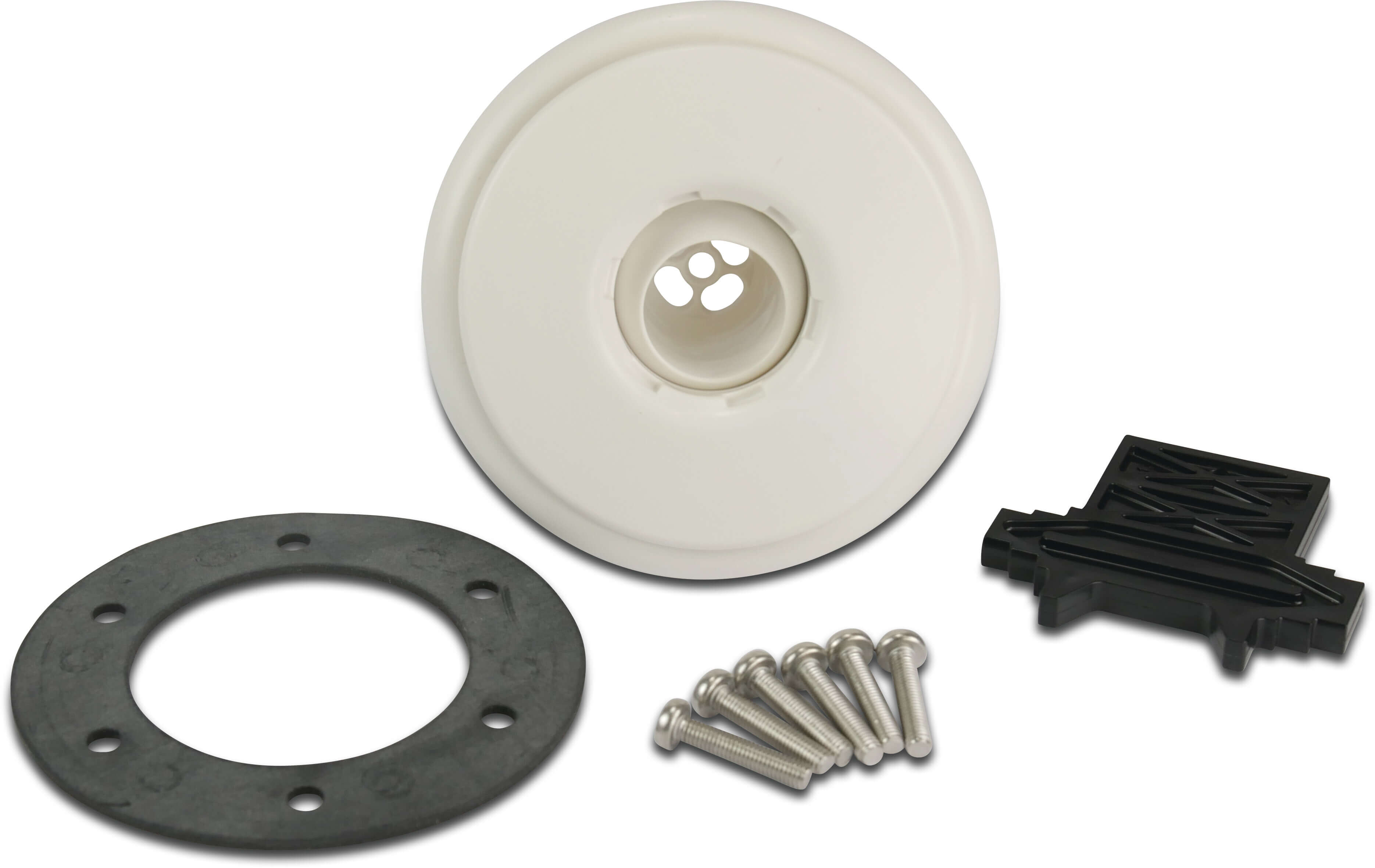 Ocean Inlet fitting ABS 1 1/2" male thread white stainless steel inserts A4 type M5 with ss M5 thread