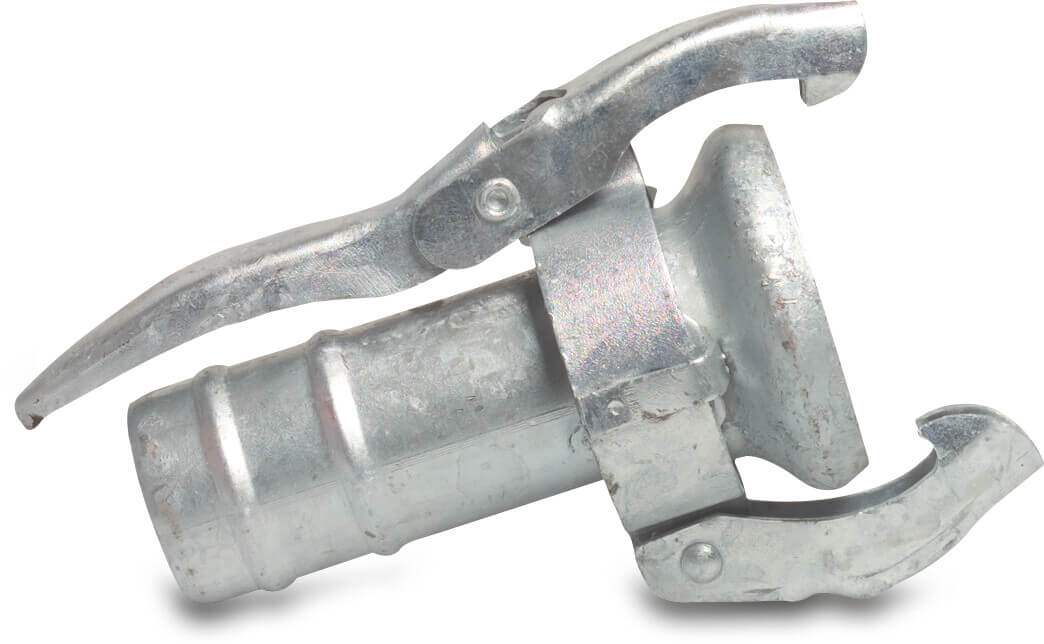 Quick coupler adaptor steel galvanised 108 mm x 102 mm female part Perrot x hose tail type Perrot