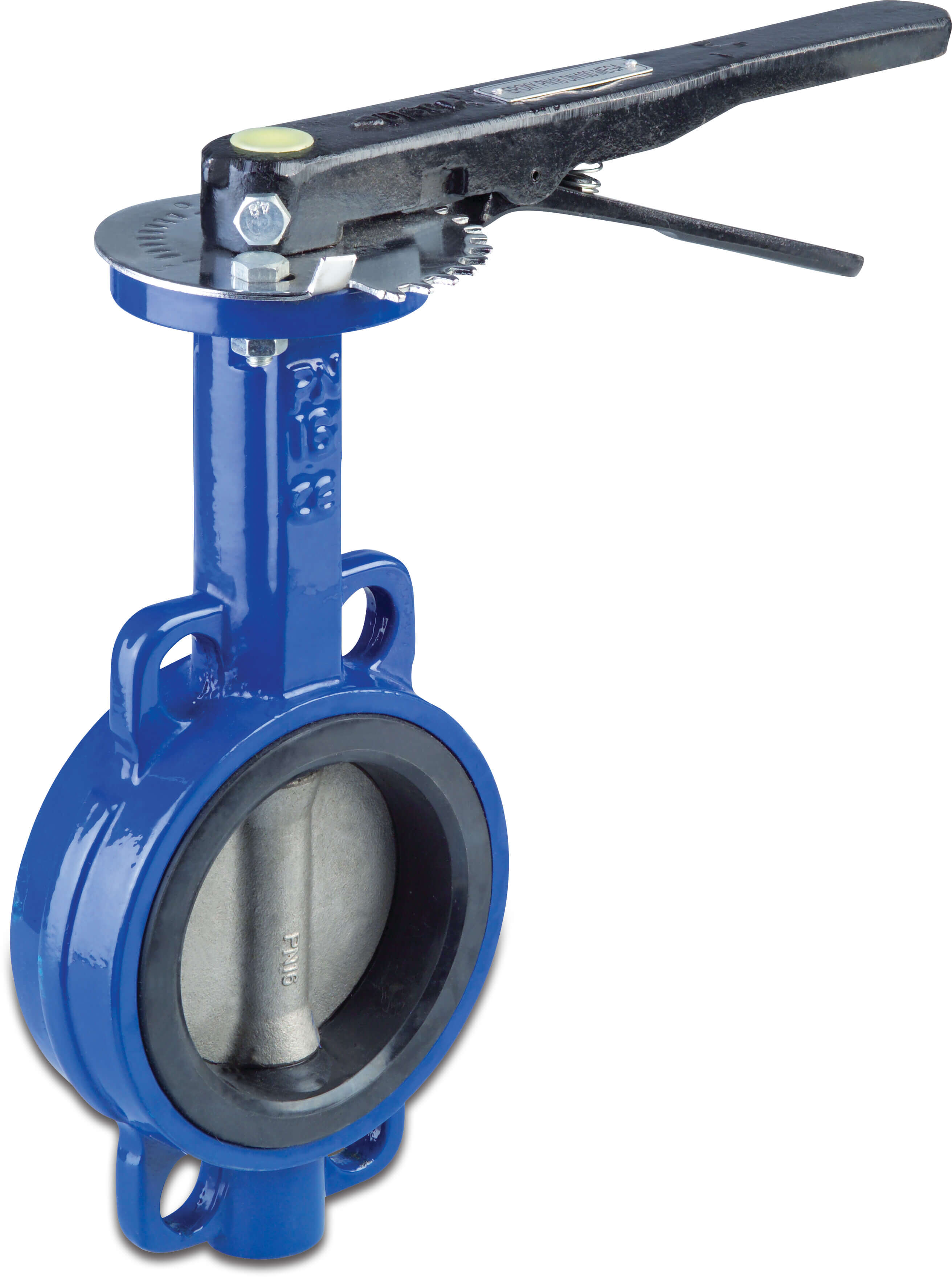 Profec Butterfly valve ductile iron (GGG40) epoxy coating DN50 flange 10bar DN50 blue PN6/10/16 type 601 disc stainless steel 316