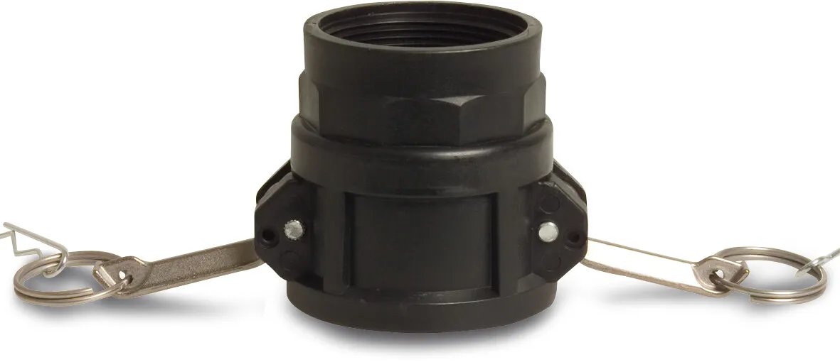 Quick coupler PP 3/4" female part Camlock x female thread 7,5bar black type Camlock D