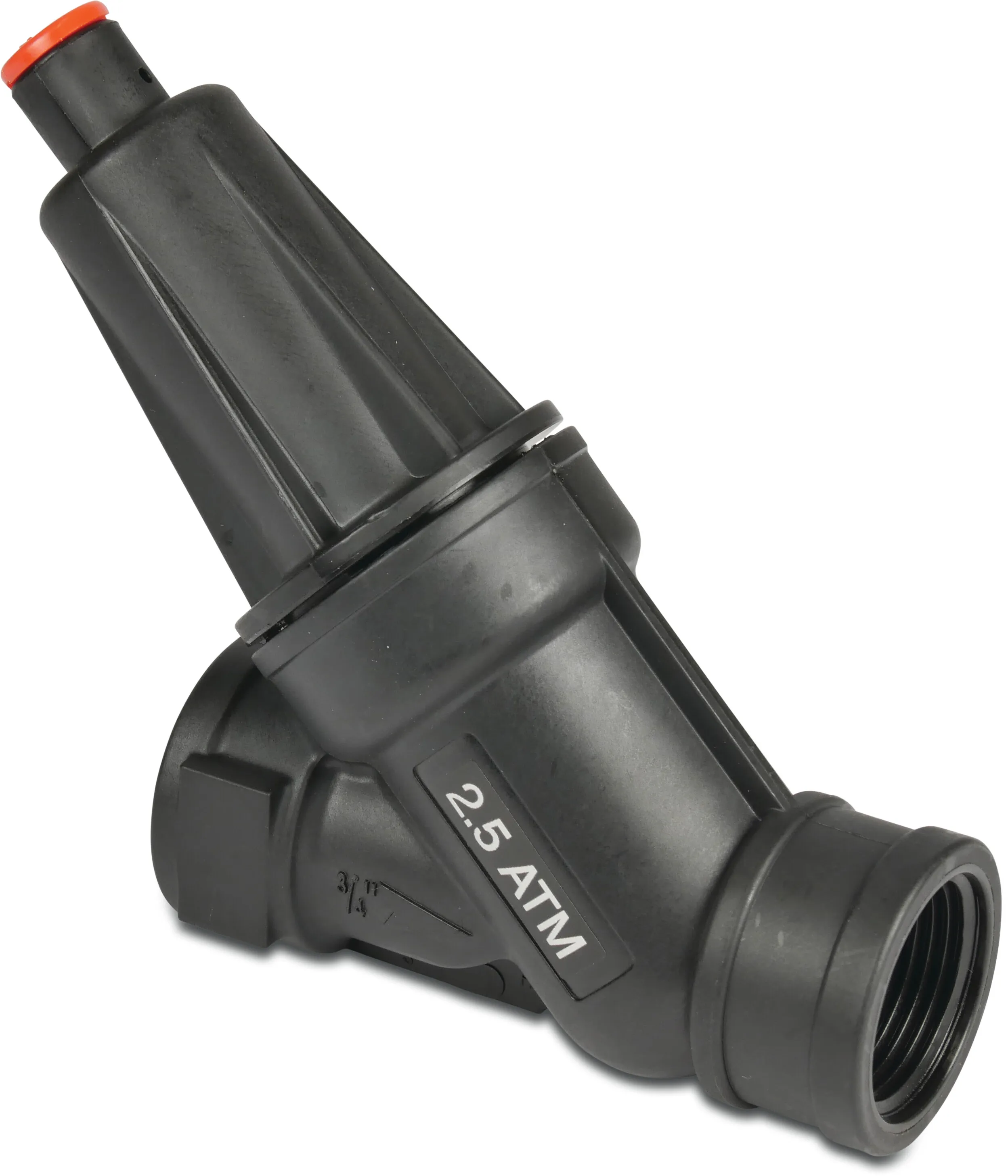 Bermad 2U1007C Drukreduceerventiel kunststof 3/4" binnendraad 0,7 - 9bar zwart/rood