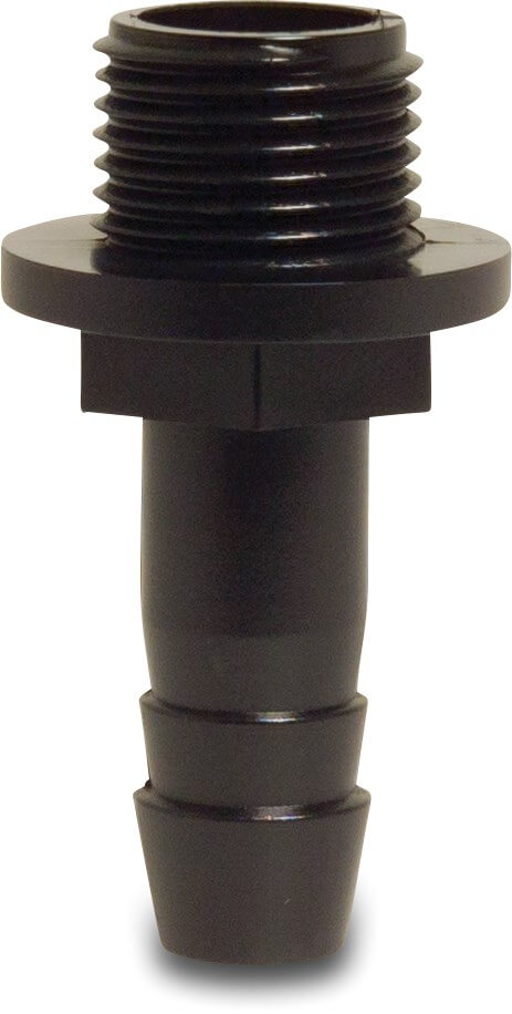 Hose tail adaptor hostalit 1/2" x 13 mm male thread x hose tail 16bar black