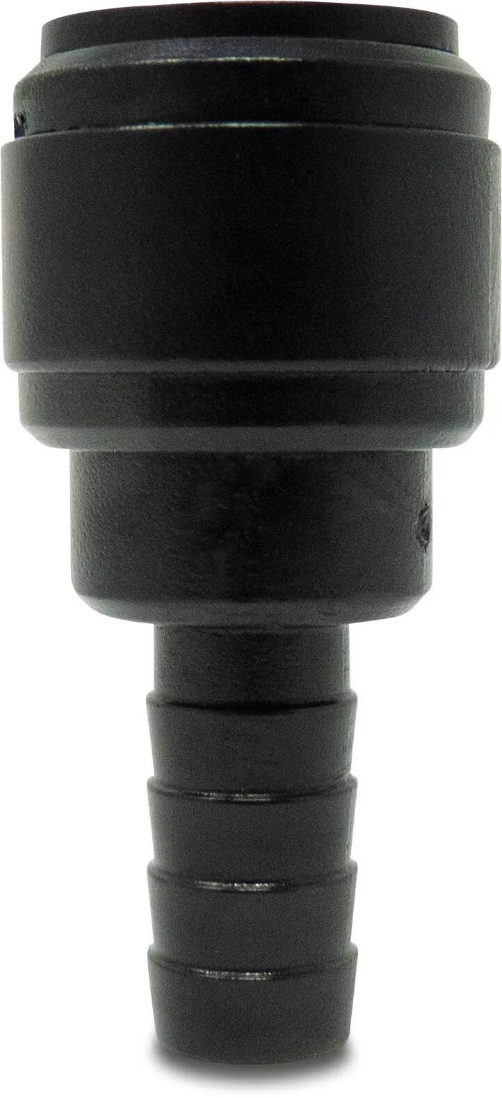 Adaptor socket POM 15 mm x 1/2" push-in x barbed 14bar black WRAS type Aquaspeed