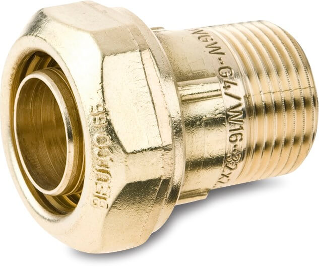 Beulco Adaptor socket brass 50 mm x 1 1/2" compression x male thread SDR 9 16bar DVGW type 6601