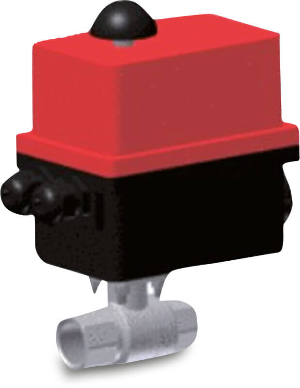 Zawór kulowy z napędem elektrycznym mosiądz niklowana 3/4" GW 40bar 230VAC z 2 wyłącznikami