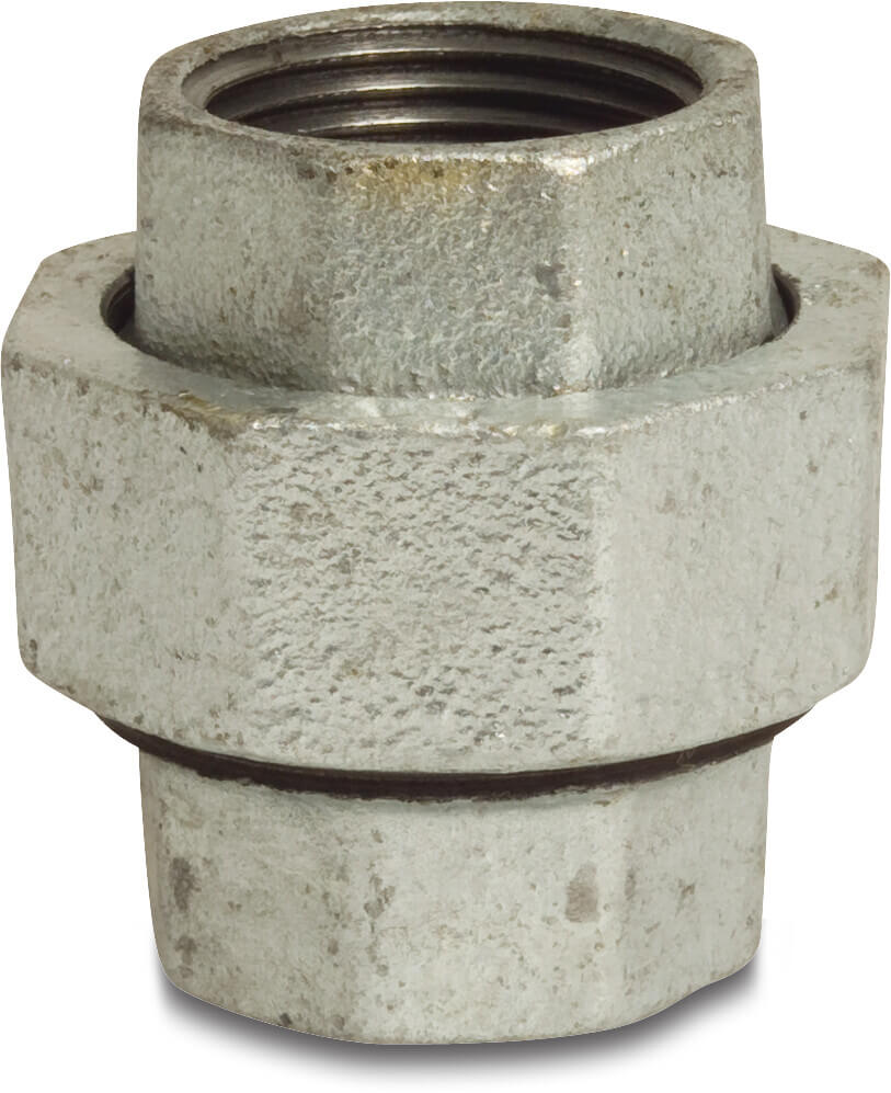 Profec Nr. 340 Union coupler cast iron galvanised 3" female thread 25bar DVGW type conical