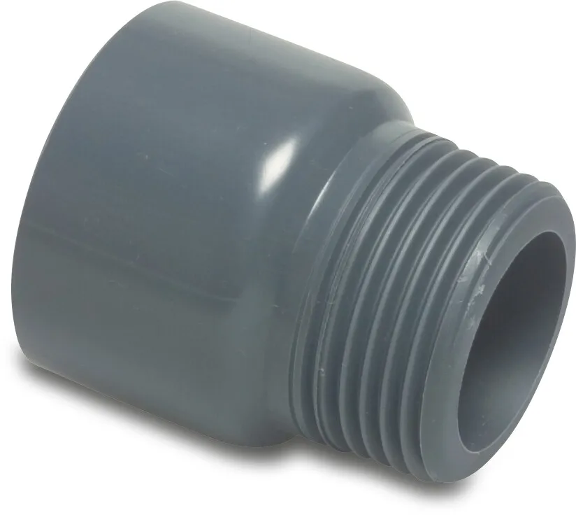 VDL Adaptor bush PVC-U 50 mm x 2" glue socket x male thread 10bar grey type made from tubing