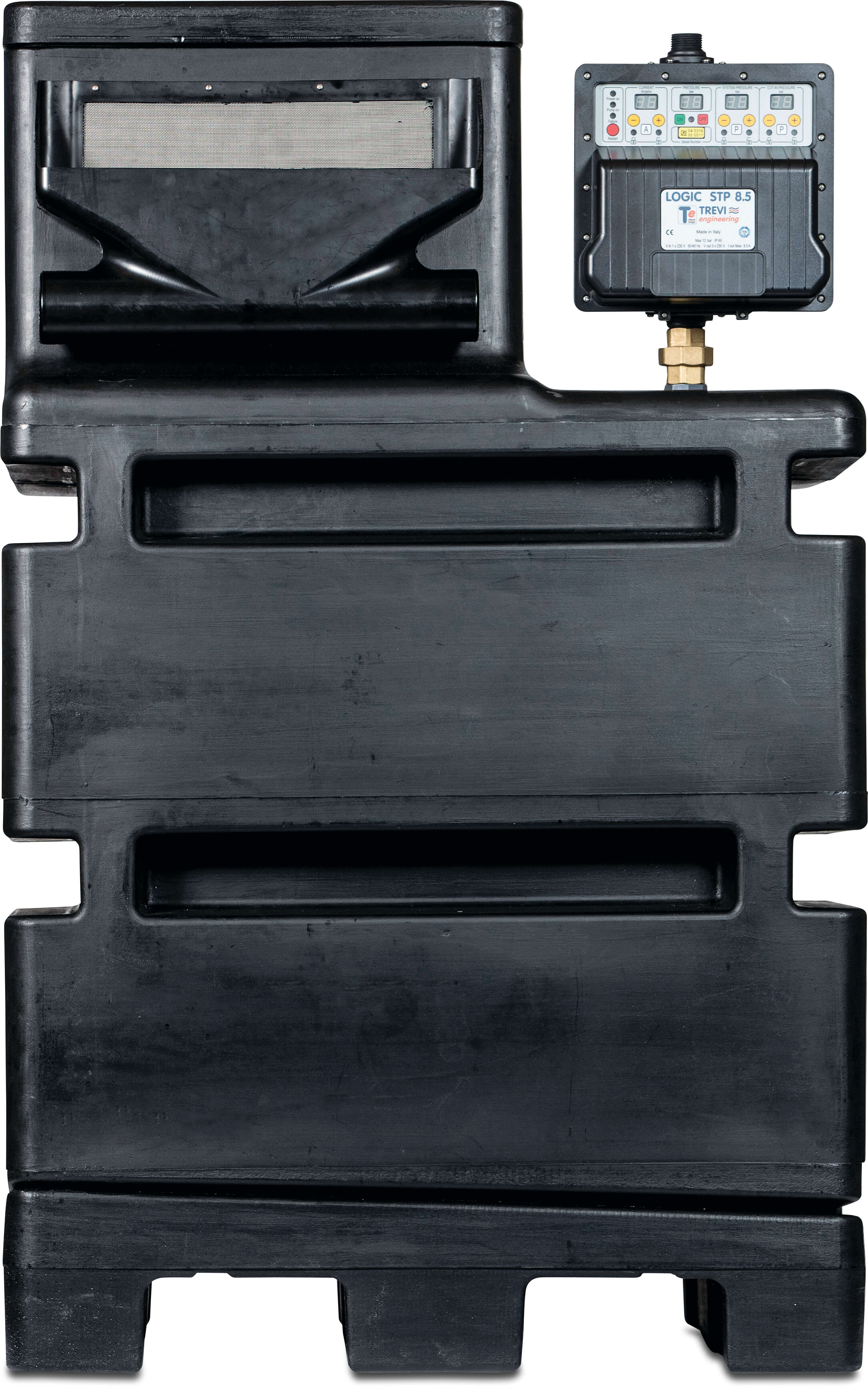 Zulaufbehälter 3/4" x 1" Außengewinde 230VAC BELGAQUA Typ Hydrobox 500 mit E-Tech VN5/7T & Logic STP 8.7