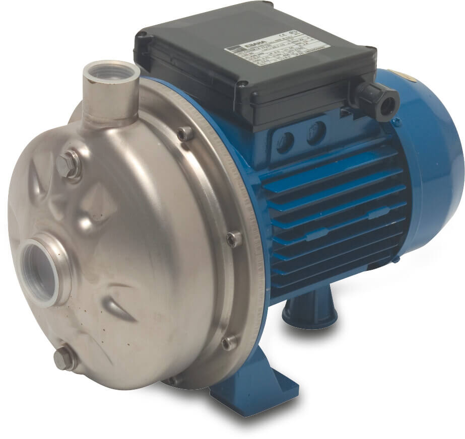 Ebara Centrifugaalpomp RVS 304 1 1/4" x 1" binnendraad 8bar 6,7A 230VAC blauw type CDXM120/12