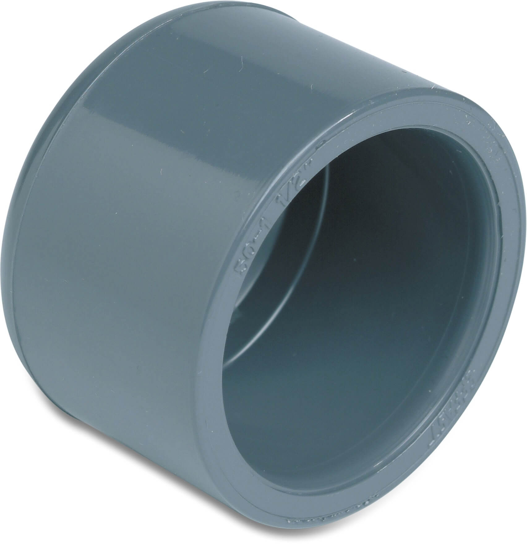 Cap PVC-U 3/8" imperial glue socket 16bar grey WRAS