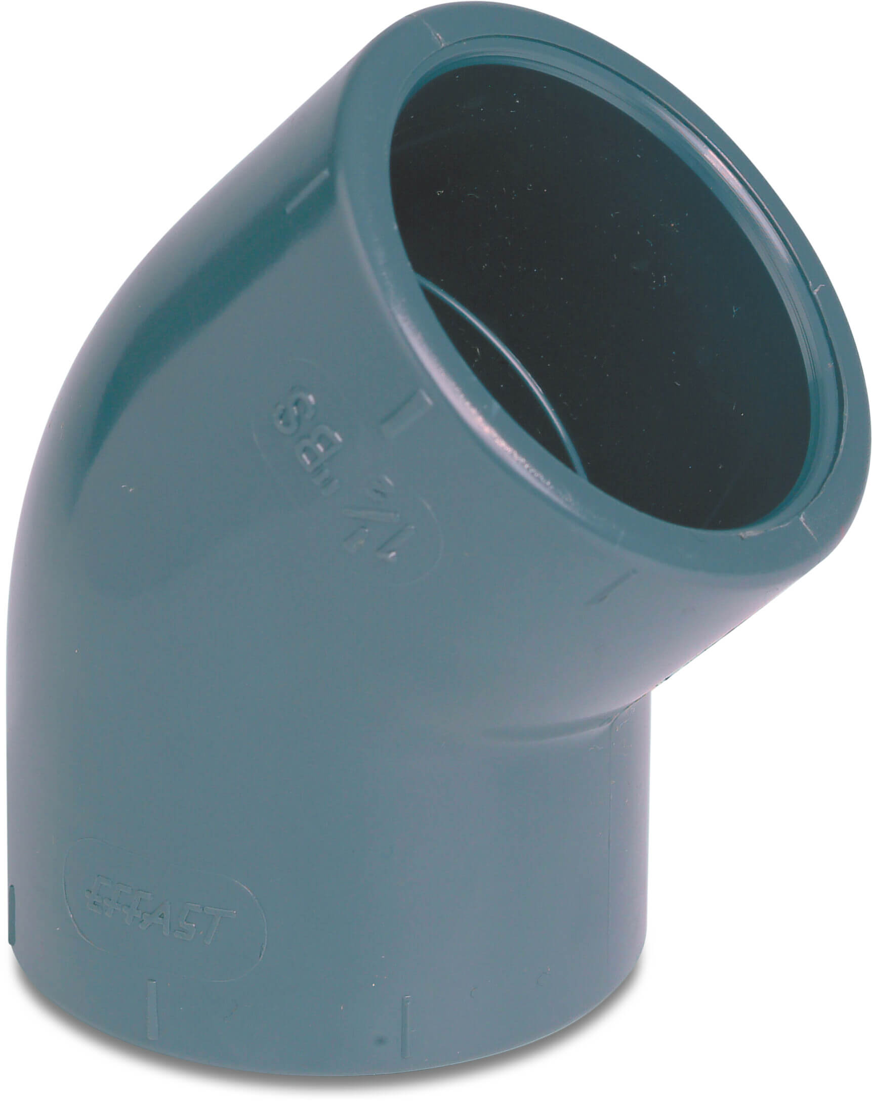 Profec Elbow 45° PVC-U 6" imperial glue socket 16bar grey WRAS