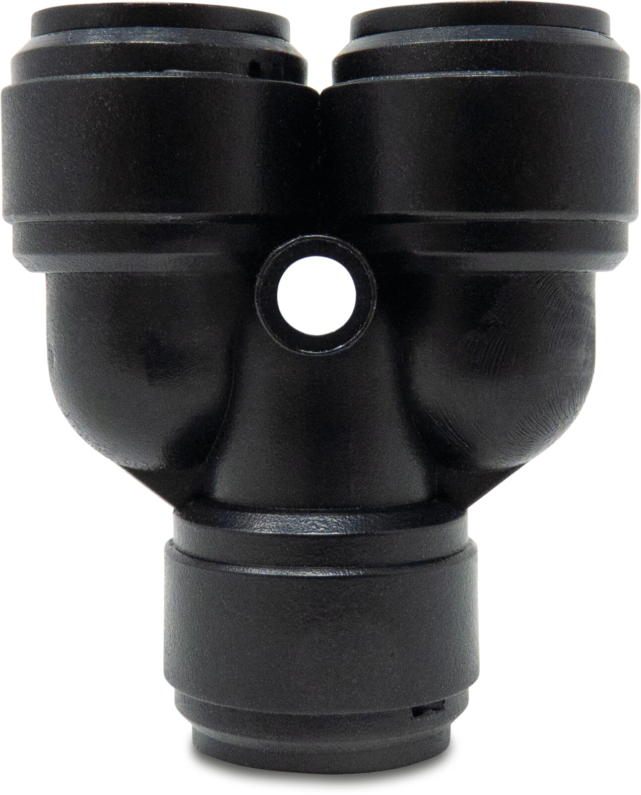 Y-piece POM WRAS push-in black Aquaspeed