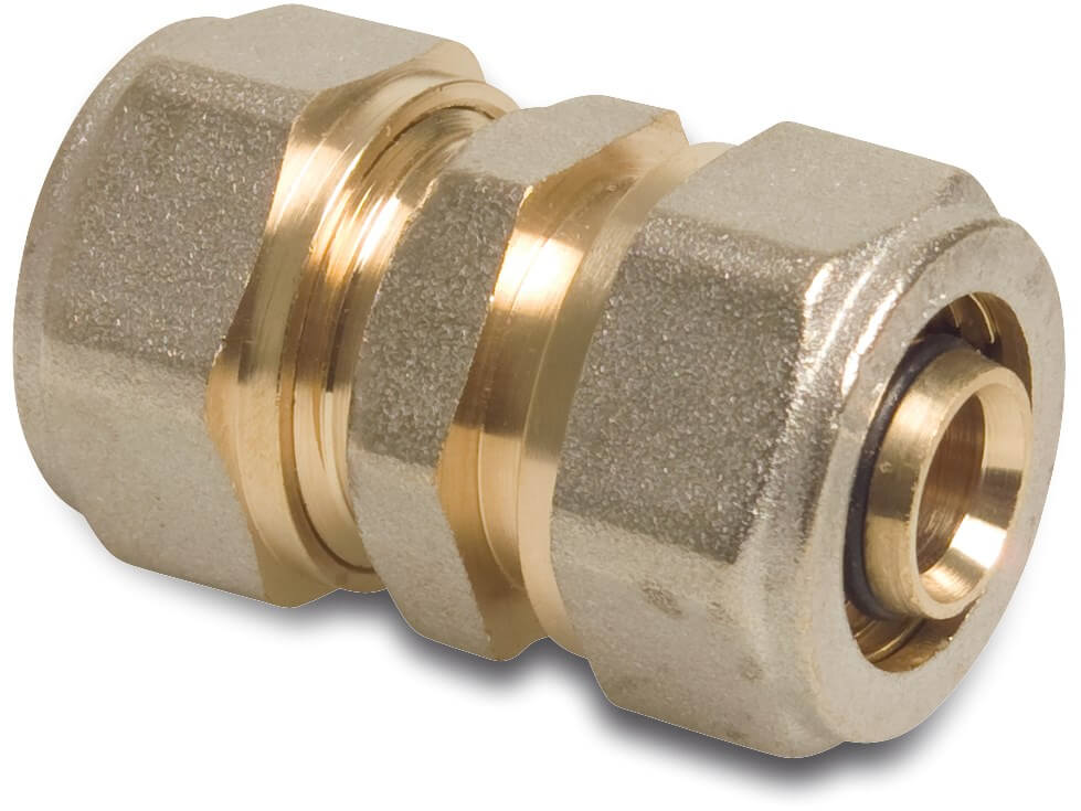 Profec Socket brass nickel plated 16 mm compression type Alu-PE-X