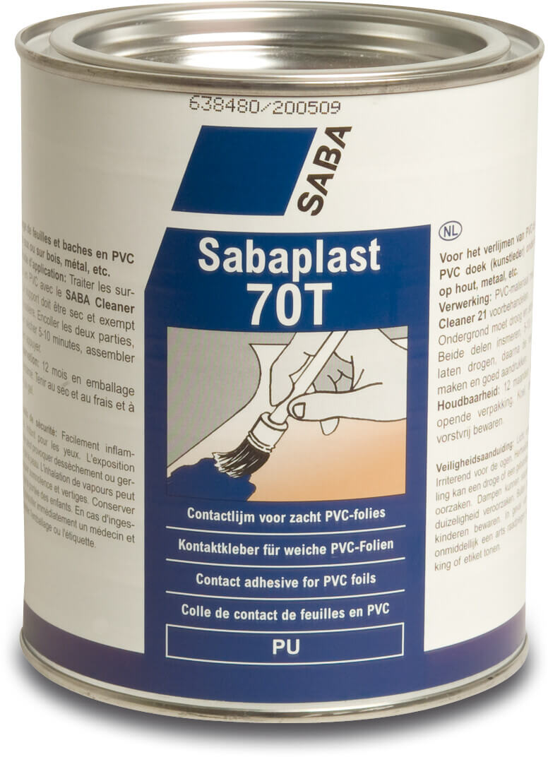 Saba PVC lim 1L med pensel type 70T