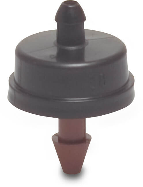 Netafim Dripper PP push-in x hose tail 0,5 - 1,5bar 4ltr/h black type Woodpecker