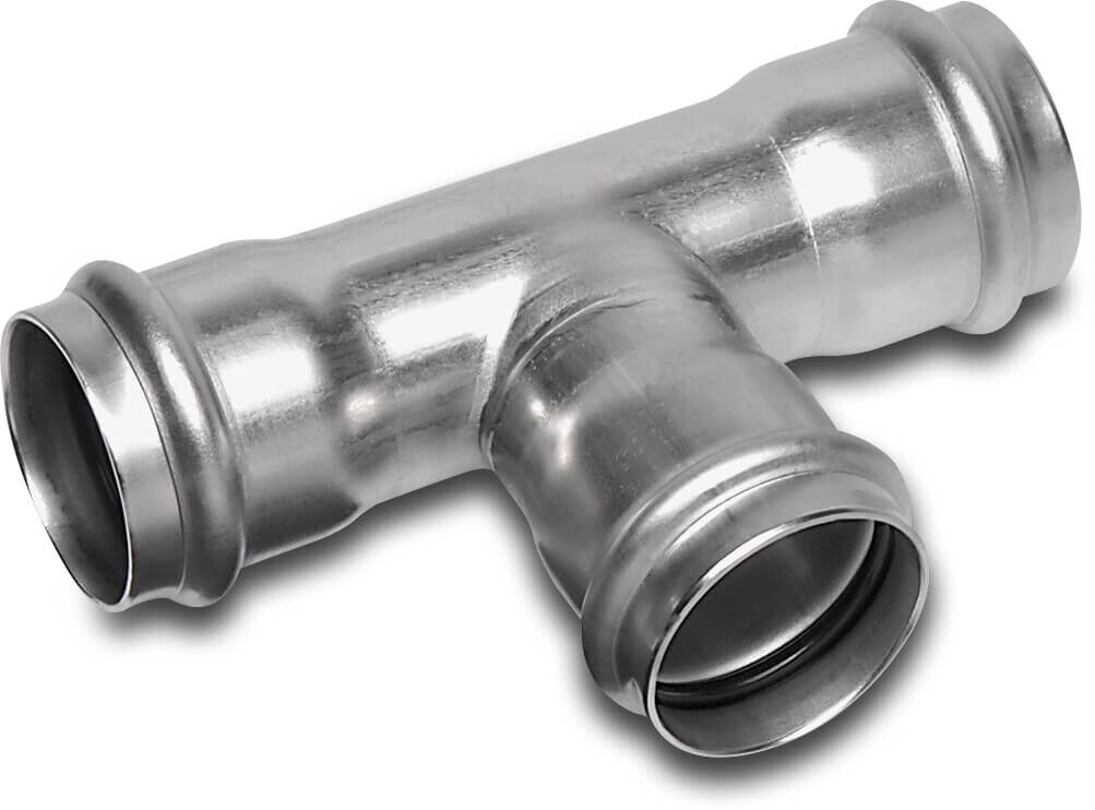 Bonfix Reduzier T-Stück 90° Edelstahl 316L 28 mm x 22 mm x 28 mm Pressmuffe KIWA