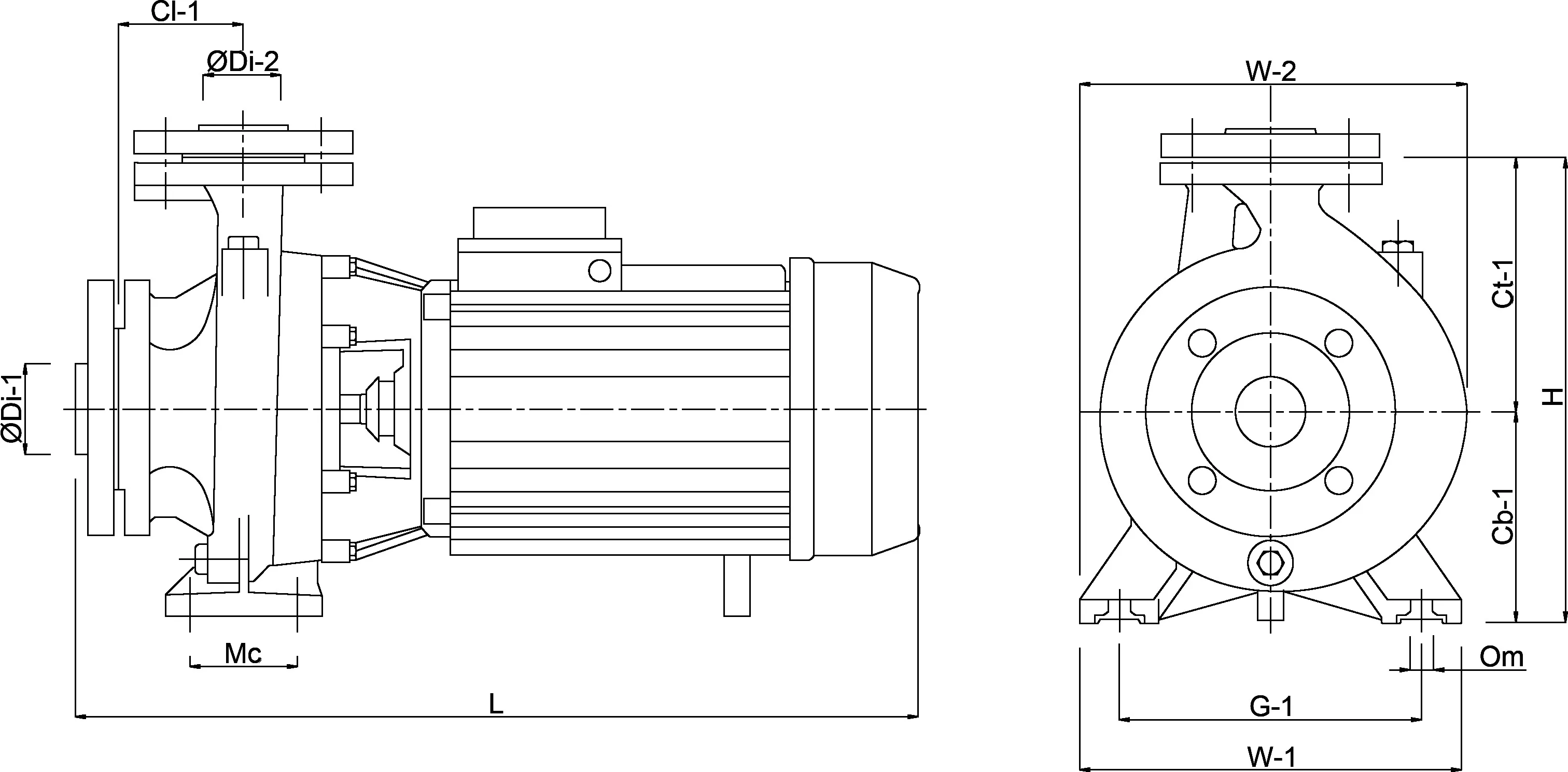 Foras MN40 160 B Centrifugal pump cast iron DN65 x 65 mm x DN40 x 40 mm DIN flange 10bar 7,4A 400/690VAC blue