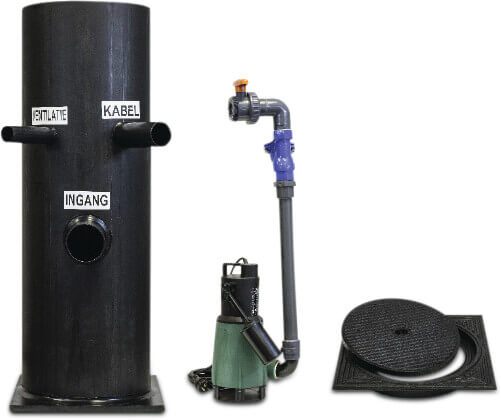 DAB Assembled pump sump PE 4,3A 230VAC black type PE412 Complete