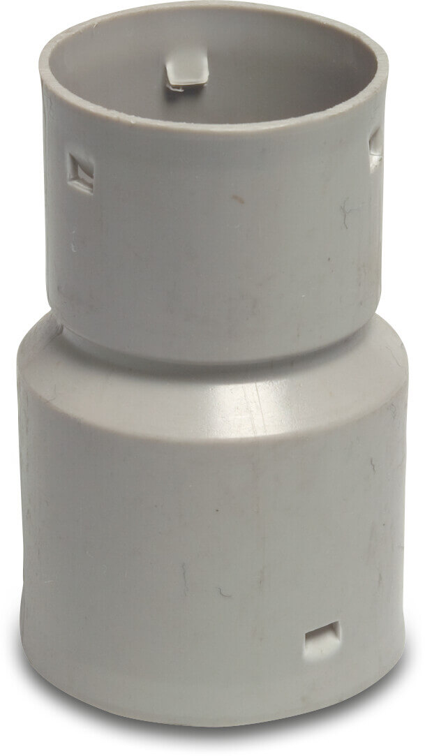 Reduktionsmuffe PP 80 mm x 60 mm klikmuffe grå