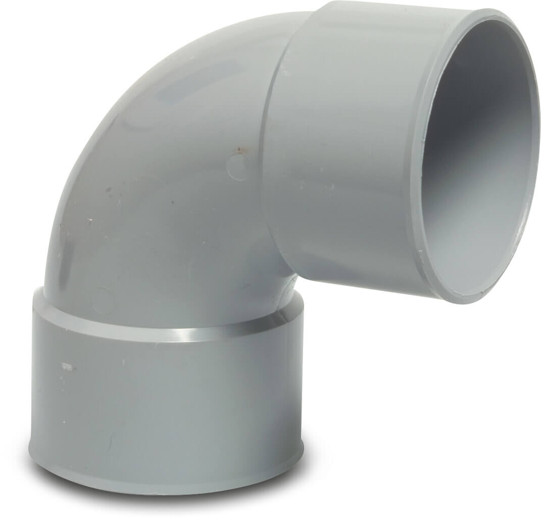 Drainage bend 87° PVC-U 75 mm glue socket grey KOMO