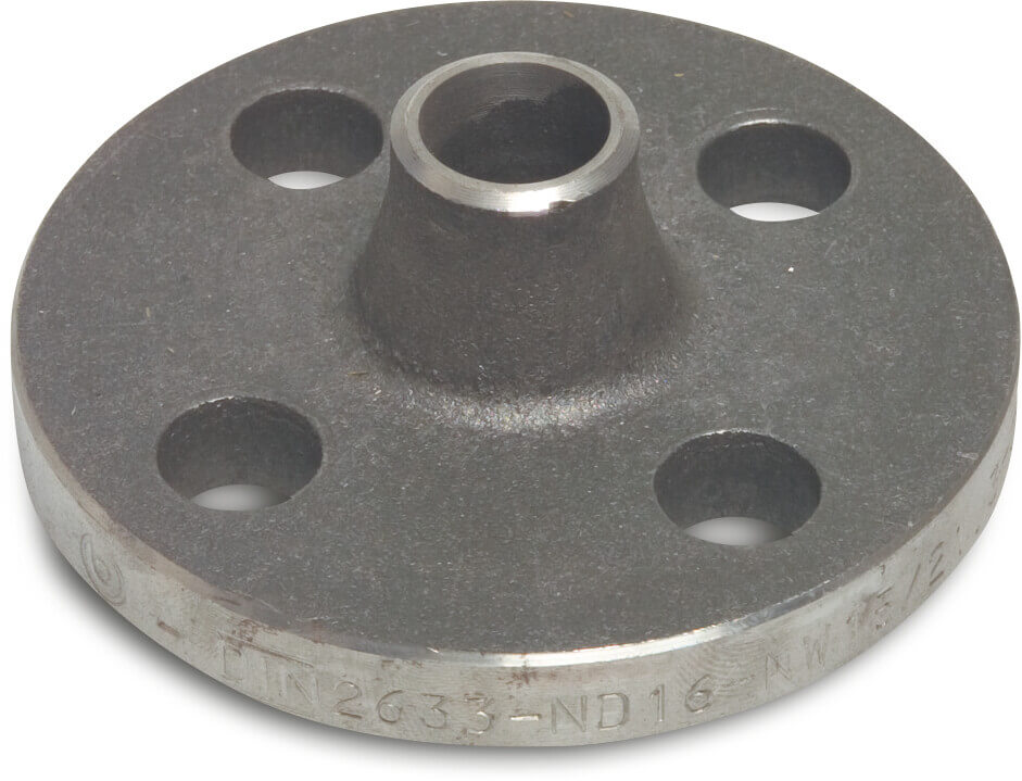 Profec Vorschweißflansch Stahl DN100 x 114,3 mm DIN Flansch x Stumpfschweißung Schwarz PN16