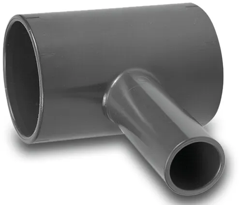 VDL T-piece 90° PVC-U 40 mm x 32 mm x 40 mm glue socket x spigot x glue socket 10bar grey