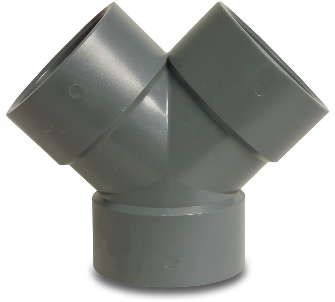 Y-Stück ABS 63 mm Klebemuffe 10bar Grau