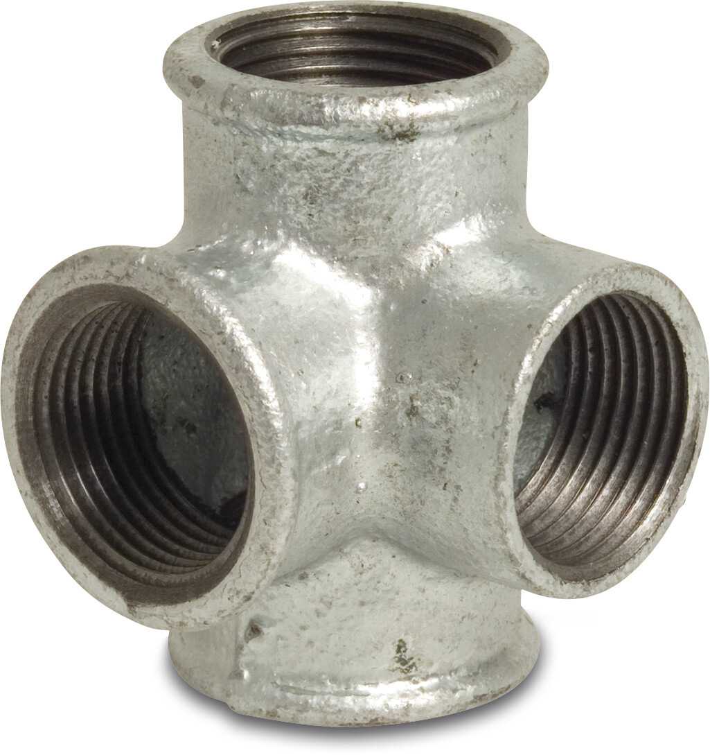 Profec Nr. 223 Cross-piece cast iron galvanised 3/4" female thread 25bar DVGW