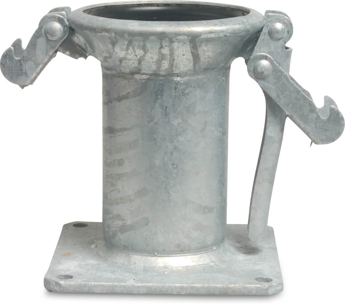 Snelkoppeling staal gegalvaniseerd 120 mm x 5" M-deel Italiaans x vierkantflens type Italiaans