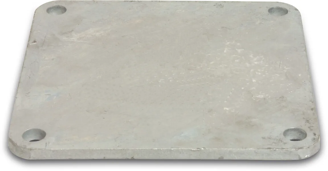 Blind flange stål galvaniseret 8" firkantet flange DN180