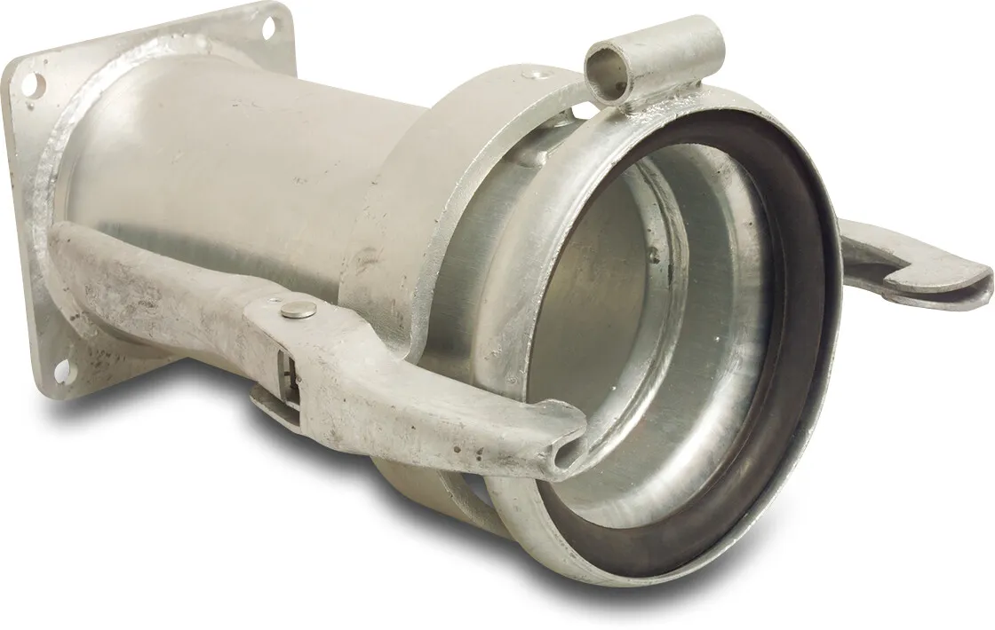 Snelkoppeling staal gegalvaniseerd 159 mm x DN150 M-deel Perrot x DIN flens PN10/16 type Perrot