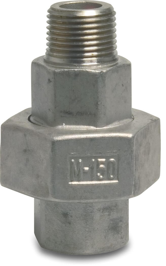 Profec Nr. 331 Union coupler stainless steel 316 1/4" female thread x male thread 10bar type flat