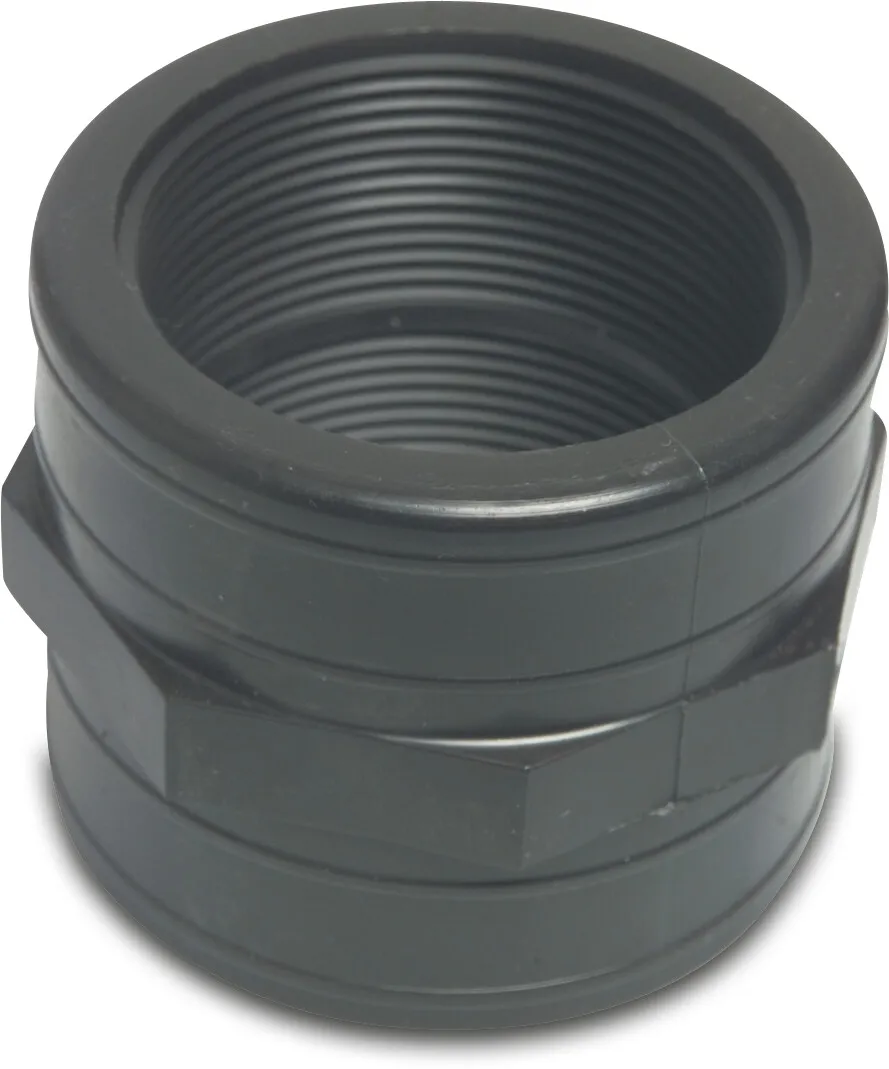 Socket PP 1 1/4" female thread 10bar black
