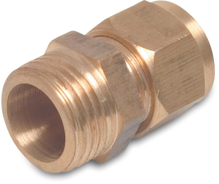 Adaptor socket brass 18 mm x 1/2" compression x male thread