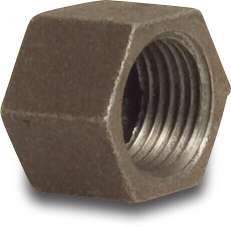 Profec Nr. 300 Hexagon cap cast iron black 1/2" female thread 25bar DVGW