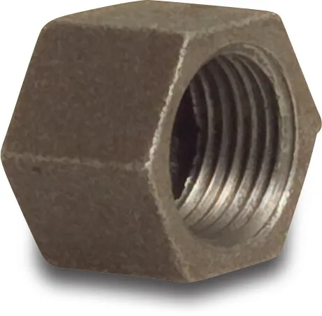 Profec Nr. 300 Hexagonkappe Gusseisen Schwarz 2" Innengewinde 25bar DVGW