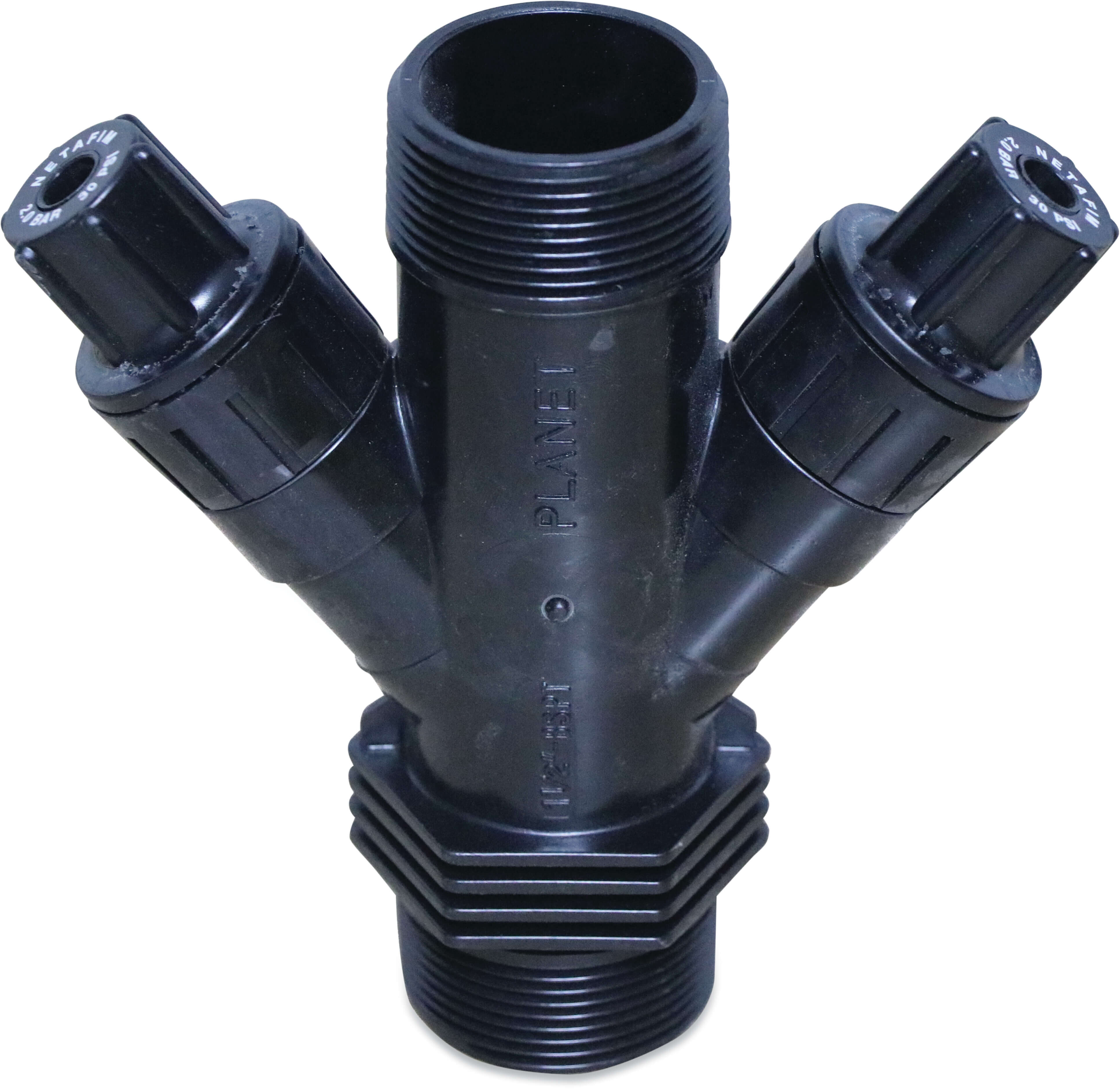 Netafim Pressure regulator plastic 1 1/2" male thread 10bar black type PRV 2000-2S 1.8 bar