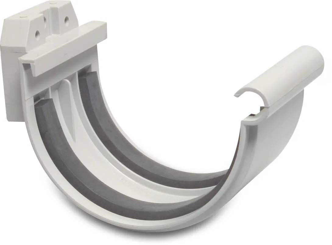 Gutter connection piece PVC-U 170 mm ring seal grey