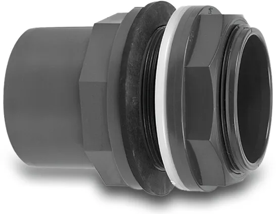 VDL Bulkhead fitting PVC-U 10bar grey