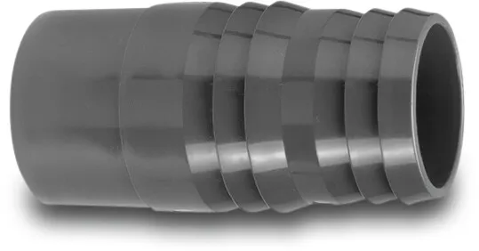 VDL Hose tail adaptor PVC-U glue spigot x hose tail grey