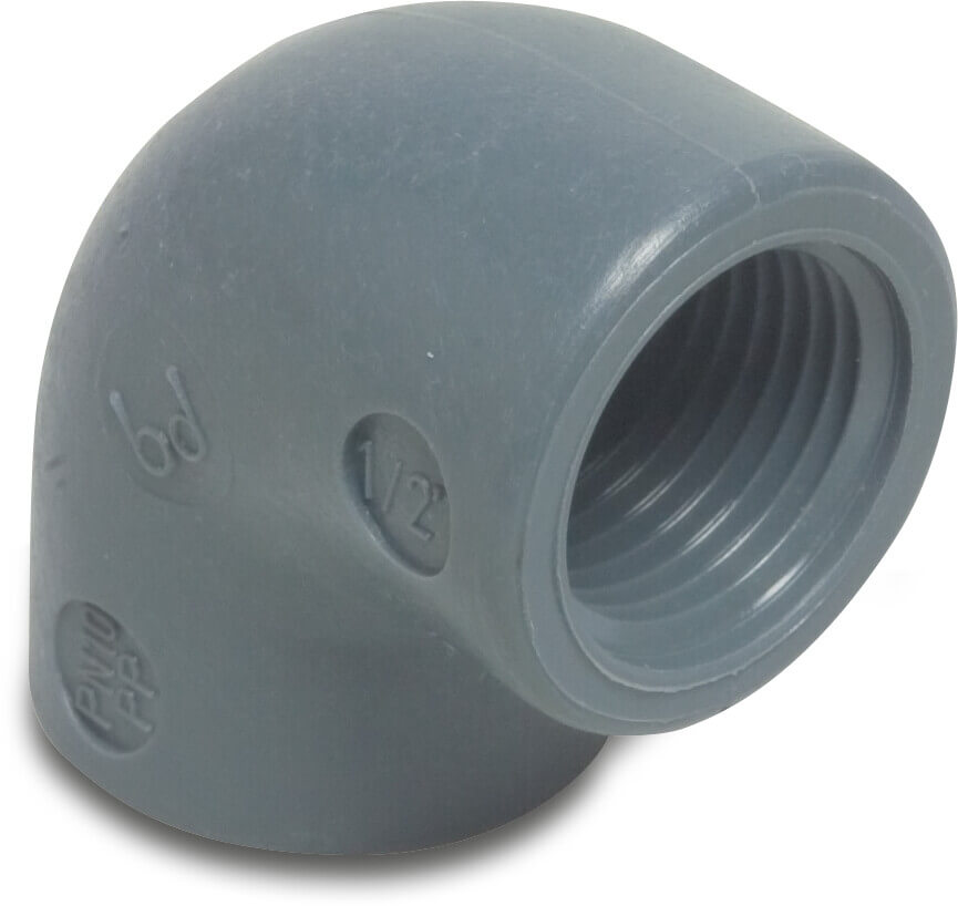 Kolano 90° PP 1" GW 10bar szary