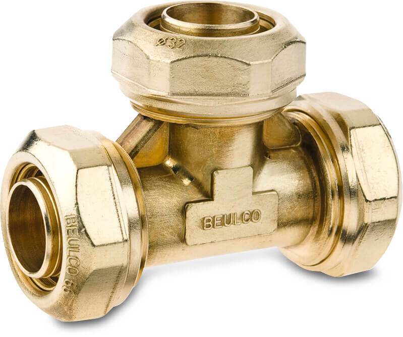Beulco T-Stück 90° Messing 25 mm Klemm 16bar Typ 6618