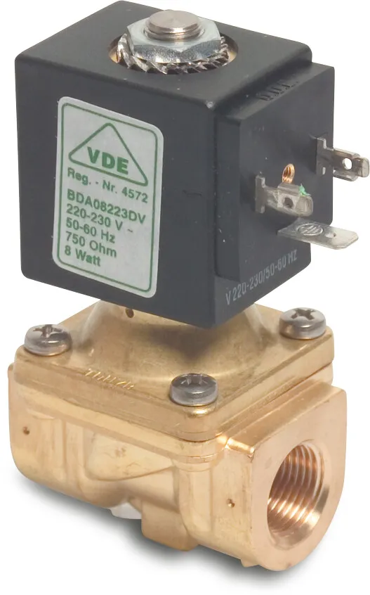 Solenoid valve brass 3/4" female thread 16bar 230VAC type WKE