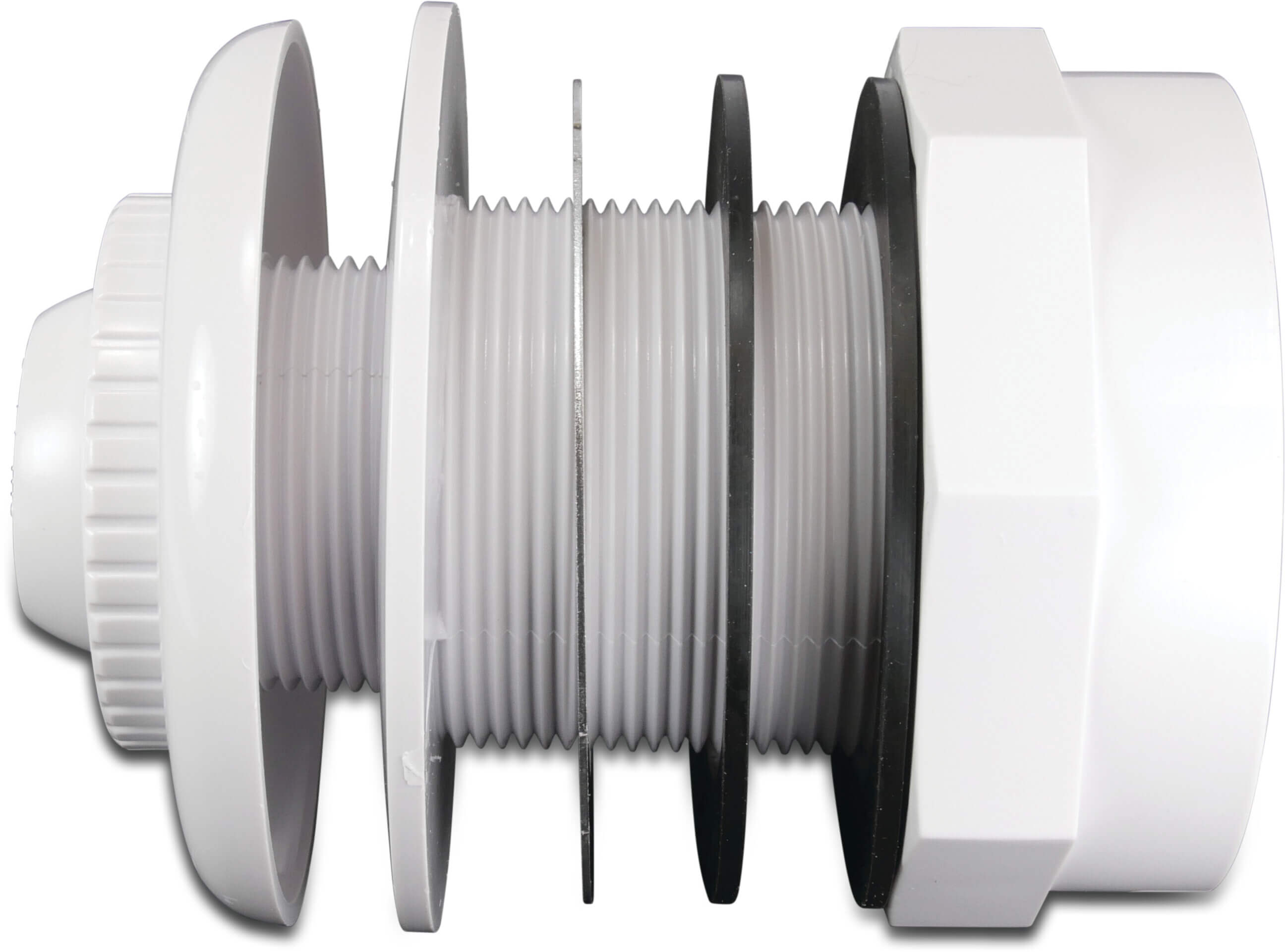 Hayward Adjustable outlet ABS 1 1/2" x 2" female thread x male thread white 25 mm nozzle with locknut