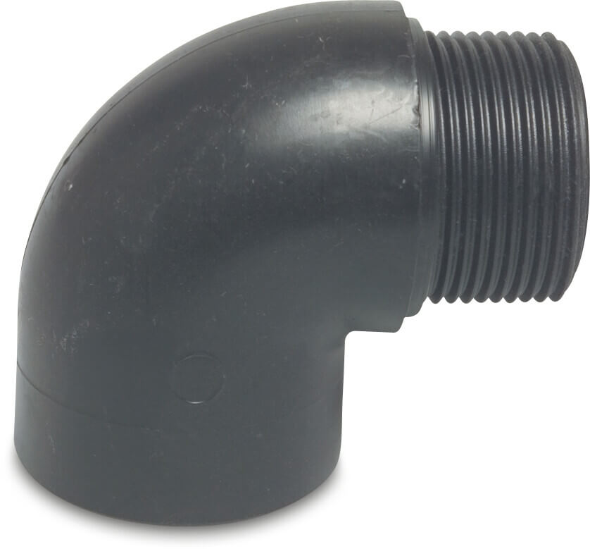 Winkel 90° PP 3/4" Innengewinde x Außengewinde 10bar Schwarz