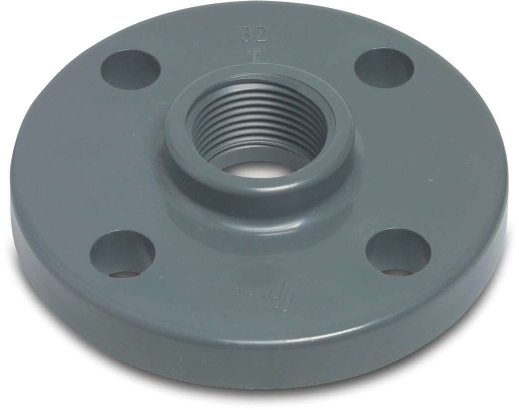 Profec Flange PVC-U DN15 x 1/2" DIN flange x female thread 10bar grey PN10/16