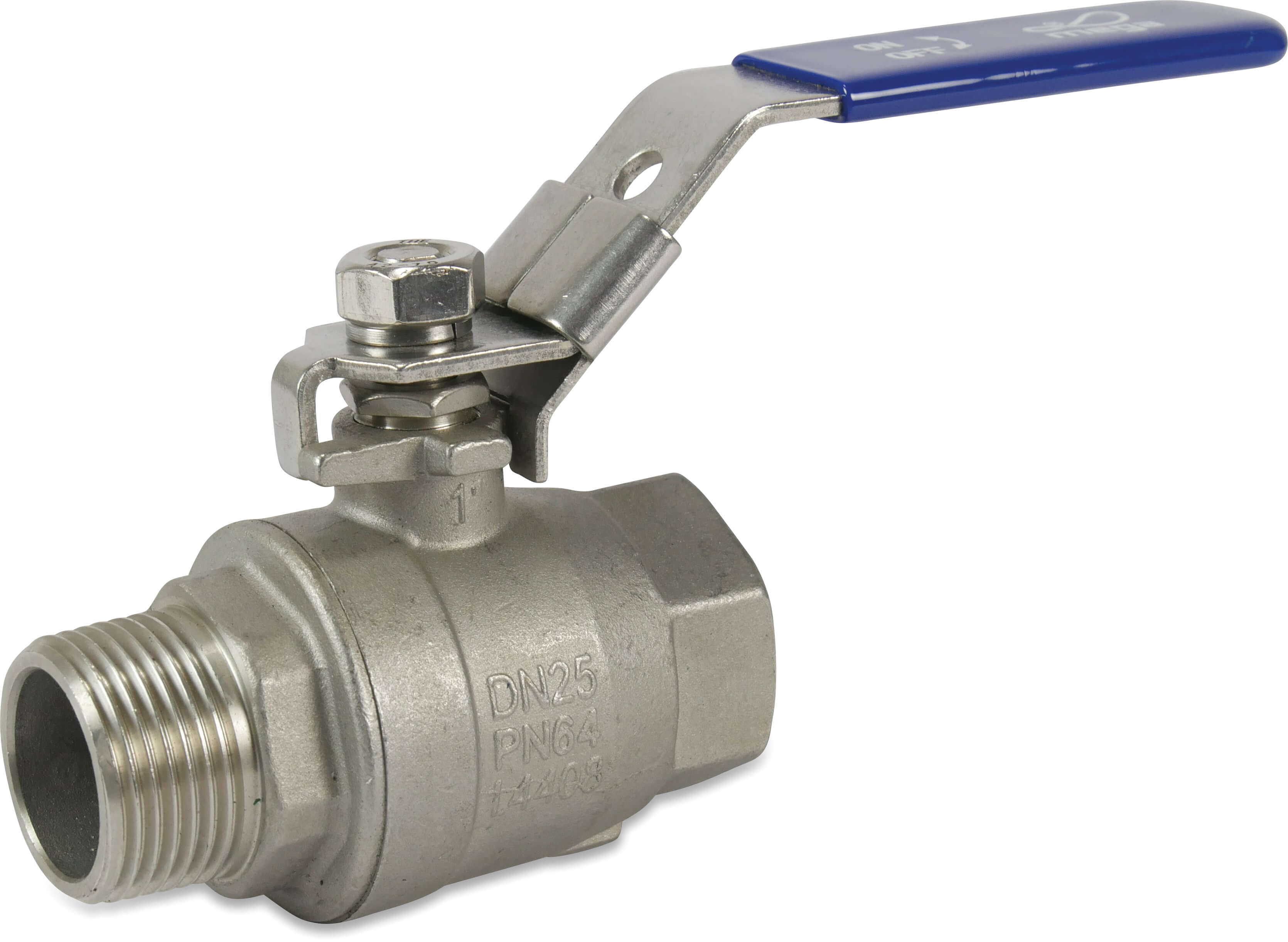 Profec 2-piece ball valve stainless steel 316 3/8" female thread x male thread 50bar